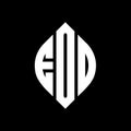 EOD circle letter logo design with circle and ellipse shape. EOD ellipse letters with typographic style. The three initials form a Royalty Free Stock Photo