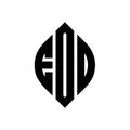 EOD circle letter logo design with circle and ellipse shape. EOD ellipse letters with typographic style. The three initials form a Royalty Free Stock Photo