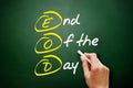 EOD - End Of the Day acronym, business concept on blackboard