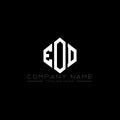 EOD letter logo design with polygon shape. EOD polygon and cube shape logo design. EOD hexagon vector logo template white and Royalty Free Stock Photo