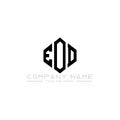EOD letter logo design with polygon shape. EOD polygon and cube shape logo design. EOD hexagon vector logo template white and Royalty Free Stock Photo