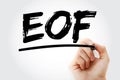 EOF - End Of File acronym with marker, technology concept background Royalty Free Stock Photo