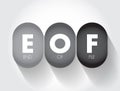 EOF - End Of File is a condition in a computer operating system where no more data can be read from a data source, acronym Royalty Free Stock Photo