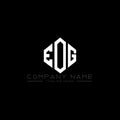 EOG letter logo design with polygon shape. EOG polygon and cube shape logo design. EOG hexagon vector logo template white and Royalty Free Stock Photo