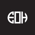 EOH letter logo design on black background. EOH creative initials letter logo concept. EOH letter design Royalty Free Stock Photo