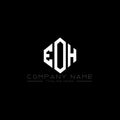EOH letter logo design with polygon shape. EOH polygon and cube shape logo design. EOH hexagon vector logo template white and Royalty Free Stock Photo