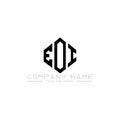 EOI letter logo design with polygon shape. EOI polygon and cube shape logo design. EOI hexagon vector logo template white and Royalty Free Stock Photo