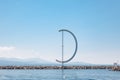 The Eole wind vane sculpture in port of Ouchy, Lausanne, Switzerland
