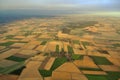 EOLIC FIELD AND TOWN FROM THE SKY IN GERMANY