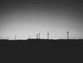 Wind Turbines black and white Royalty Free Stock Photo