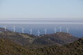 Eolic windmills over the Gibraltar Strait Royalty Free Stock Photo