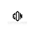 EON letter logo design with polygon shape. EON polygon and cube shape logo design. EON hexagon vector logo template white and Royalty Free Stock Photo