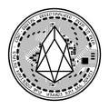 EOS coin black silhouette