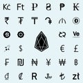 eos icon. Crepto currency icons universal set for web and mobile