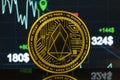 EOS is a modern way of exchange and this crypto currency Royalty Free Stock Photo