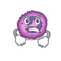 Eosinophil cell cartoon character design having angry face