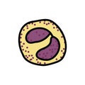 Eosinophil doodle icon, vector color line illustration