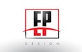 EP E P Logo Letters with Red and Black Colors and Swoosh.