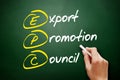 EPC - Export Promotion Council acronym, business concept on blackboard