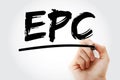 EPC - Export Promotion Council acronym with marker, business concept background