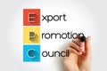 EPC Export Promotion Council - institution in the development and promotion of export trade in the country, acronym text concept