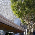 Epcot ball and monorail at Epcot entrance