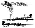 Epee sword among rose flowers black and white vector design