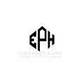 EPH letter logo design with polygon shape. EPH polygon and cube shape logo design. EPH hexagon vector logo template white and Royalty Free Stock Photo
