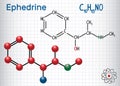 Ephedrine C10H15NO molecule, is a medication and stimulant. St