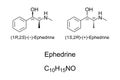 Ephedrine, chemical structure and formula