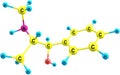 Ephedrine molecule on white