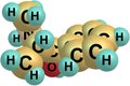 Ephedrine molecule on white