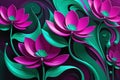 Ephemeral Blooms: Abstract Painting of Amorphous Flowers Blending with a Vibrant Background, Swirls of Magenta and Emerald