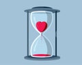 Heart in Hourglass Vector Conceptual Illustration Royalty Free Stock Photo