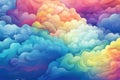 Ephemeral Rainbow sky clouds nature. Generate Ai