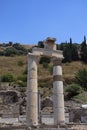 Ephesus ancient city old ruins at sunny day, Izmir, Turkey. Turkish famous landmark Royalty Free Stock Photo