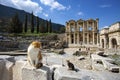 Ephesus historical ancient city and cat. Izmir / Turkey Royalty Free Stock Photo