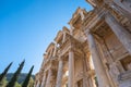 Ephesus Library of Celsus close-up detail view in the ancient city of Ephesus, Turkey