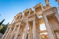 Ephesus Library of Celsus close-up detail view in the ancient city of Ephesus, Turkey