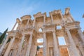 Ephesus Library of Celsus close-up detail view in the ancient city of Ephesus, Turkey