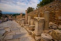 EPHESUS, TURKEY: The Curetes street and the ruins of the ancient ancient city of Ephesus.