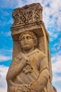 EPHESUS, TURKEY: Marble Kuretov Street and Hercules Gate, ruins of the ancient city of Ephesus.