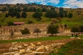 EPHESUS, TURKEY: Agora is the central square and Odeon or ancient Amphitheater in Ephesus. Royalty Free Stock Photo