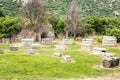 Ephesus, Turkey, 05/20/2019: Antique artifacts in the ruins of a medieval city