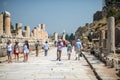 EPHESUS, TURKEY - AUG 01: visitors in Curetes street on August 0