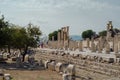 EPHESUS, TURKEY - AUGUST 19, 2018: The ancient city of Ephesus is visited by thousands of tourists every year.