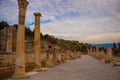 EPHESUS, TURKEY: Curetes Street with colonnade and Odeon near Agoda.