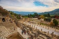 EPHESUS, TURKEY: Curetes Street with colonnade and Odeon near Agoda.