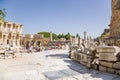 Ephesus, Turkey. The Library Square, the beginning of the Marble Street