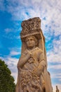 EPHESUS, TURKEY: Marble Kuretov Street and Hercules Gate, ruins of the ancient city of Ephesus.